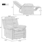 Fauteuil de massage inclinable pour seniors - Remontée assistée, massage réglable, fonctions chauffantes, inclinaison infinie et poche latérale