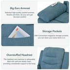 Fauteuil de massage inclinable pour seniors - Remontée assistée, massage réglable, fonctions chauffantes, inclinaison infinie et poche latérale