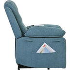 Fauteuil de massage inclinable pour seniors - Remontée assistée, massage réglable, fonctions chauffantes, inclinaison infinie et poche latérale