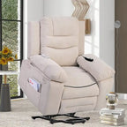 Fauteuil de massage inclinable pour seniors - Remontée assistée, massage réglable, fonctions chauffantes, inclinaison infinie et poche latérale