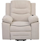 Fauteuil de massage inclinable pour seniors - Remontée assistée, massage réglable, fonctions chauffantes, inclinaison infinie et poche latérale