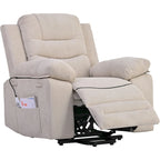 Fauteuil de massage inclinable pour seniors - Remontée assistée, massage réglable, fonctions chauffantes, inclinaison infinie et poche latérale