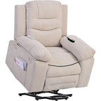 Fauteuil de massage inclinable pour seniors - Remontée assistée, massage réglable, fonctions chauffantes, inclinaison infinie et poche latérale