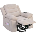 Fauteuil de massage inclinable pour seniors - Remontée assistée, massage réglable, fonctions chauffantes, inclinaison infinie et poche latérale