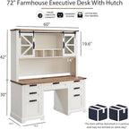 Bureau de ferme, bureau de direction en bois avec station de recharge