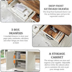 Bureau de ferme, bureau de direction en bois avec station de recharge