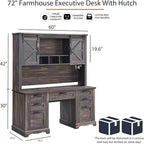 Bureau de ferme, bureau de direction en bois avec station de recharge