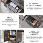 Bureau de ferme, bureau de direction en bois avec station de recharge