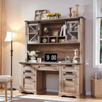 Bureau de ferme, bureau de direction en bois avec station de recharge