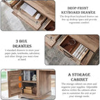 Bureau de ferme, bureau de direction en bois avec station de recharge