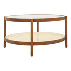Ensemble table basse de ferme moderne, tables gigognes rondes en bois et tables d'appoint.