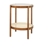 Ensemble table basse de ferme moderne, tables gigognes rondes en bois et tables d'appoint.