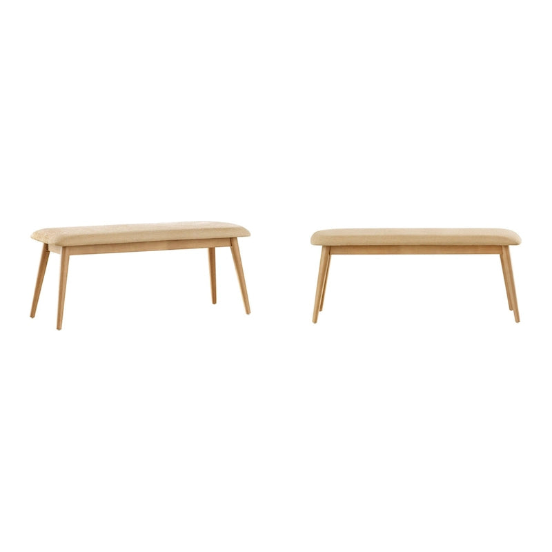Banc de salle à manger capitonné effilé, style Mid-Century Modern