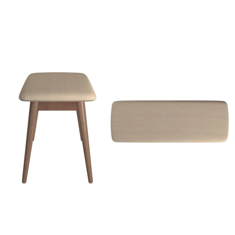 Banc de salle à manger capitonné effilé, style Mid-Century Modern