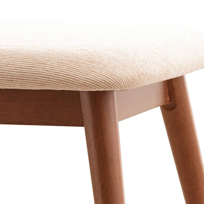 Banc de salle à manger capitonné effilé, style Mid-Century Modern
