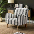 Fauteuil rayé classique et contemporain avec pieds tournés