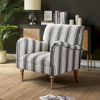 Fauteuil rayé classique et contemporain avec pieds tournés