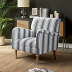 Fauteuil rayé classique et contemporain avec pieds tournés