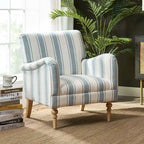 Fauteuil rayé classique et contemporain avec pieds tournés