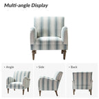 Fauteuil rayé classique et contemporain avec pieds tournés