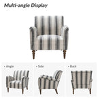 Fauteuil rayé classique et contemporain avec pieds tournés
