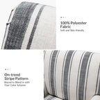 Fauteuil rayé classique et contemporain avec pieds tournés