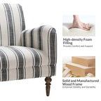 Fauteuil rayé classique et contemporain avec pieds tournés