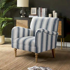 Fauteuil rayé classique et contemporain avec pieds tournés
