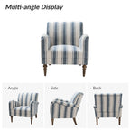 Fauteuil rayé classique et contemporain avec pieds tournés