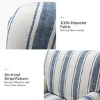 Fauteuil rayé classique et contemporain avec pieds tournés