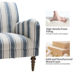 Fauteuil rayé classique et contemporain avec pieds tournés