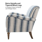 Fauteuil rayé classique et contemporain avec pieds tournés