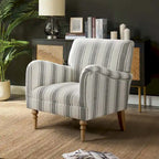 Fauteuil rayé classique et contemporain avec pieds tournés
