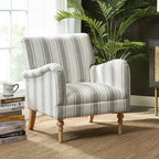 Fauteuil rayé classique et contemporain avec pieds tournés