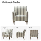 Fauteuil rayé classique et contemporain avec pieds tournés
