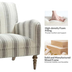 Fauteuil rayé classique et contemporain avec pieds tournés