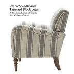 Fauteuil rayé classique et contemporain avec pieds tournés