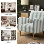 Fauteuil rayé classique et contemporain avec pieds tournés
