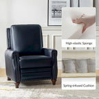 Fauteuil inclinable en cuir véritable style Mid-century Modern avec garniture cloutée – Lot de 2