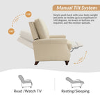 Fauteuil inclinable en cuir véritable style Mid-century Modern avec garniture cloutée – Lot de 2