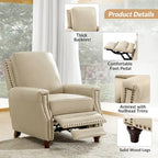 Fauteuil inclinable en cuir véritable style Mid-century Modern avec garniture cloutée – Lot de 2