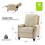 Fauteuil inclinable en cuir véritable style Mid-century Modern avec garniture cloutée – Lot de 2