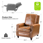 Fauteuil inclinable en cuir véritable style Mid-century Modern avec garniture cloutée – Lot de 2