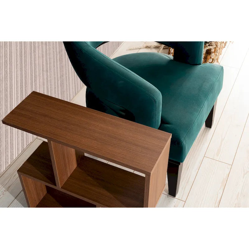 Table d'appoint rectangulaire Lon à 4 étagères, table d'appoint étroite de 23 pouces