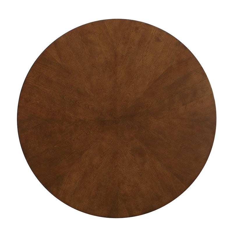 Table à manger ronde à pieds de 47 pouces Noyer