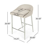 Tabourets de comptoir modernes rembourrés avec pieds chromés (lot de 2)