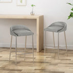 Tabourets de comptoir modernes rembourrés avec pieds chromés (lot de 2)