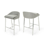 Tabourets de comptoir modernes rembourrés avec pieds chromés (lot de 2)