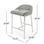 Tabourets de comptoir modernes rembourrés avec pieds chromés (lot de 2)