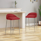 Tabourets de comptoir modernes rembourrés avec pieds chromés (lot de 2)